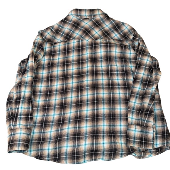Wrangler Wrancher Shirt Mens XL Plaid Western Long Sleeve Button Down pearl snap - Picture 3 of 5